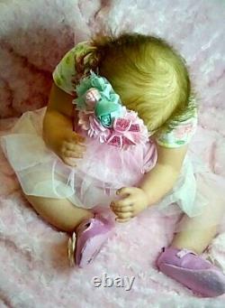 New Artist 24 6 mo. Chubby baby Camille rooted & ADG doll reborn by Peg Spencer