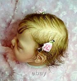 New Artist 24 6 mo. Chubby baby Camille rooted & ADG doll reborn by Peg Spencer
