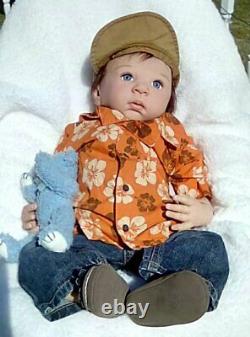 New Artist 6 months old baby boy Timothy/ Adrie Stoete reborn by Peg Spencer 9lb