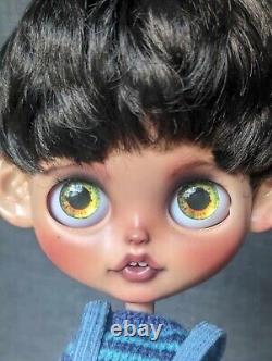 New! Custom OOAK Blythe Doll Rare Brown Boy Blythe by Me Inst and Etsy artist