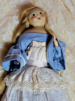 Nicol Sayre OOAK Paper Mache 19(With Wooden Stand) Blond Alice Art Doll
