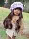 Ooak 18 Inch American Girl Doll Brown Glass Eyes Hand Painted Repaint Face Up