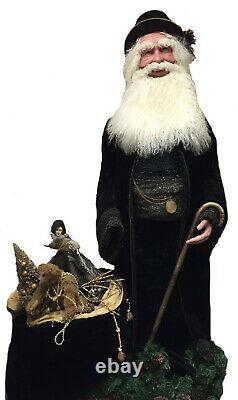 OOAK 52 Stone Soup Santa Putting On Ritz Artist Doll Signed 1995+Antique Outfit