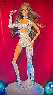 OOAK Articulated JLO Jenifer Lopez Repainted Doll with Shoes and Handmade Bodysuit