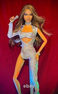 OOAK Articulated JLO Jenifer Lopez Repainted Doll with Shoes and Handmade Bodysuit