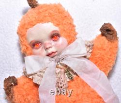 OOAK Artist Bear Wood Spirit Puppet by En Original Doll Handmade Japan 30cm