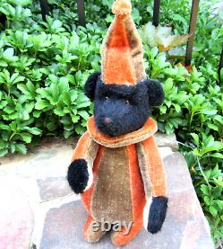 OOAK Artist GARY NETT Teddy Bear Halloween Fall jester MOHAIR jointed roly poly