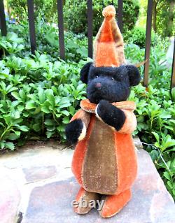 OOAK Artist GARY NETT Teddy Bear Halloween Fall jester MOHAIR jointed roly poly