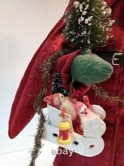 OOAK Artist Santa Doll by Lois Clarkson Father Christmas with antique toys
