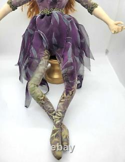 OOAK Ballerina Doll Cloth Handmade Redhead Dancer Fantasy Whimsical Folk Art