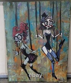 OOAK, Ballerinas, Puppets, Art, Abstract, Colorful, Handpainted, Pretty