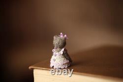 OOAK Bear Miniature Artist Spring Bear Handmade Toy Doll House KamilaKW