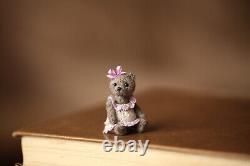 OOAK Bear Miniature Artist Spring Bear Handmade Toy Doll House KamilaKW