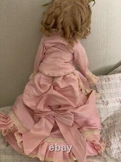 OOAK Bru Jne 13 Antique Repro 13.5 34cm Dressed Pink Gown/Access New NO OFFERS
