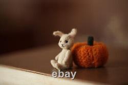 OOAK Bunny Miniature Artist Halloween Rabbit Handmade Toy Doll House KamilaKW