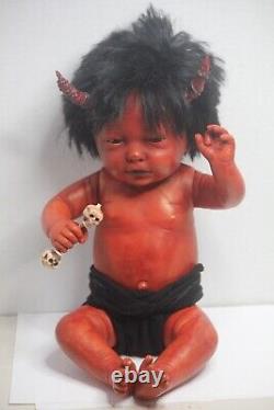 OOAK Creepy Goth Horror Artist 16 Doll Halloween Prop Lil Devilette Rouge
