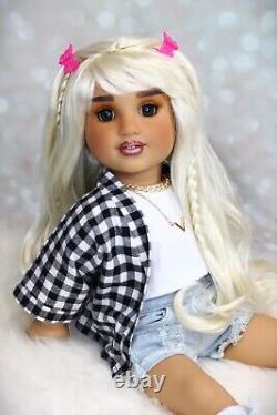 OOAK Custom American Girl doll Aria, hand painted artist doll with faceup