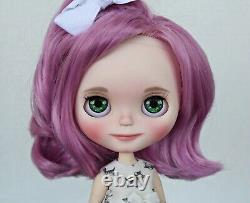 OOAK Custom Neo TBL Factory Fake Blythe Doll Lavender Hair Happy Face Girl
