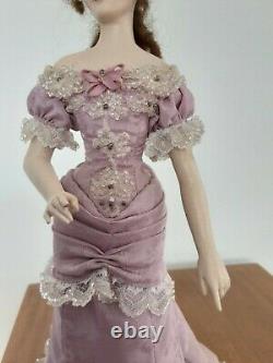 OOAK Detailed Handmade 12 Victorian Lady, Godey Lady or Pandora Type, On Stand