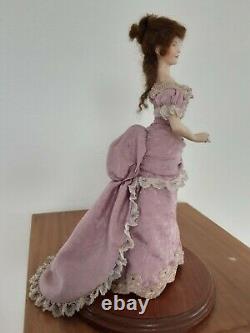 OOAK Detailed Handmade 12 Victorian Lady, Godey Lady or Pandora Type, On Stand