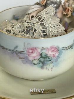 OOAK Fairies in a Tea Cup Susan Snodgrass & Stephanie Blythe Porcelain 1988 Art
