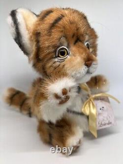 OOAK Handmade Amaeus Tiger Cub Plush Doll Jointed Glass Eye Artist Lastenka 9