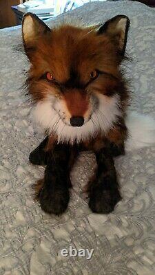 OOAK Handmade Custom Collectible Posable Jointed Plush Red Fox Soft Sculpture