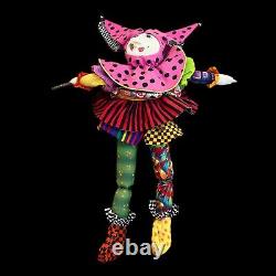 OOAK Handmade Elaborate Colorful Fabric Art Whimsical Jester Doll 20