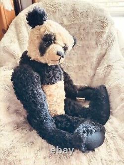 OOAK Heidi Steiner Mohair Panda Bear Humphrey Large 24Ht