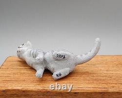 OOAK Karl Blindheim Sculpted Tabby Cat Artisan Dollhouse Miniature 112