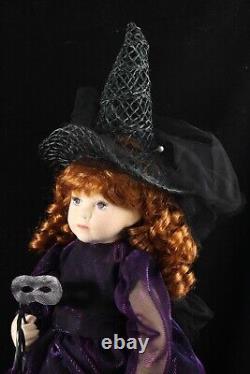 OOAK Marcia Merrill Hand Painted Molded Cloth Felt Artist Halloween Witch Doll
