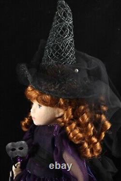 OOAK Marcia Merrill Hand Painted Molded Cloth Felt Artist Halloween Witch Doll