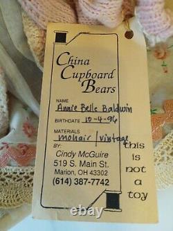 OOAK Mohair Bear Artist Cindy McGuire China Cupboard Bear Annie Belle jointed