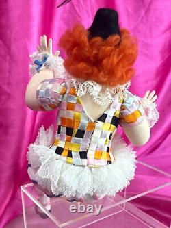 OOAK NIADA Artist Doll Robert McKinley Paper Clay Can Can Dancer Clown VERY RARE