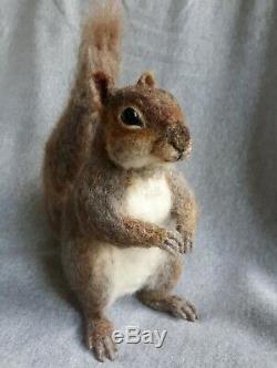 OOAK Needle Felted Realistic Looking Lifesize Gray Squirrel By Tatiana Trot