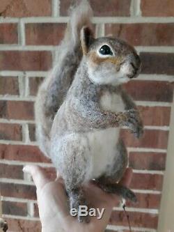 OOAK Needle Felted Realistic Looking Lifesize Gray Squirrel By Tatiana Trot