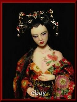 OOAK Polymer Clay Art Doll, Diva Geisha by Cindi Cannon