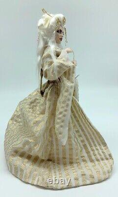 OOAK Polymer Clay Art Doll, White Geisha by Cindi Cannon
