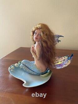 OOAK Polymer Clay Lily of the Valley Mermaid, Tea Cup and Plate