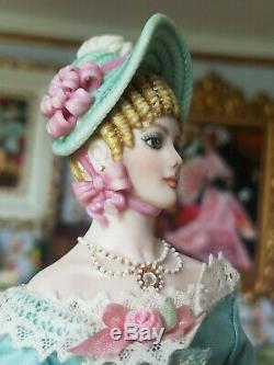 OOAK Porcelain Artist Doll by Sally Cutts costume by Susan Sirkis Molded Hair #1