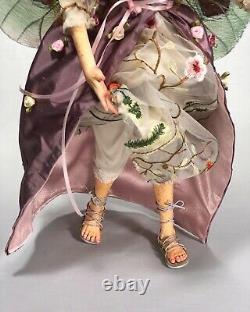 OOAK Poseable Fairy Art Doll Red Headed Handmade Silk Wings Soft Body
