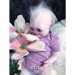 OOAK Realistic Alternative Reborn Albino monkey Art Doll Halloween Horror Creepy
