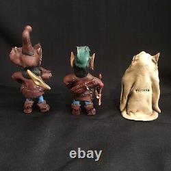 OOAK Signed Handmade Fantasy Troll Elf Fairy Gnome Clay Art Doll Sculpture 8 pc