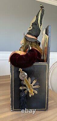 OOAK Witch in a Box Halloween Decoration Handmade Artist Signed 22 x 12