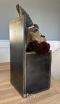 OOAK Witch in a Box Halloween Decoration Handmade Artist Signed 22 x 12