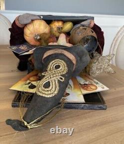 OOAK Witch in a Box Halloween Decoration Handmade Artist Signed 22 x 12