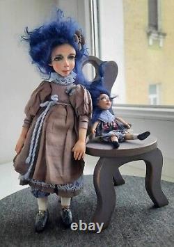 OOAK artist Doll Blue Happiness