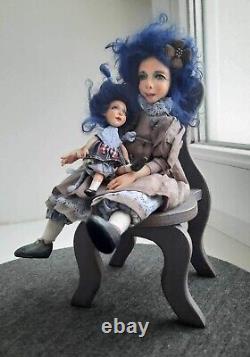 OOAK artist Doll Blue Happiness