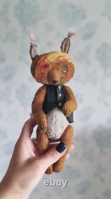 OOAK artist handmade teddy toy Squirrell Iorweth Witcher inspired