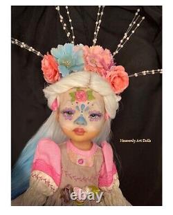 OOAK custom repainted Paola Reina doll 13,5 Day Of The Dead Art Doll